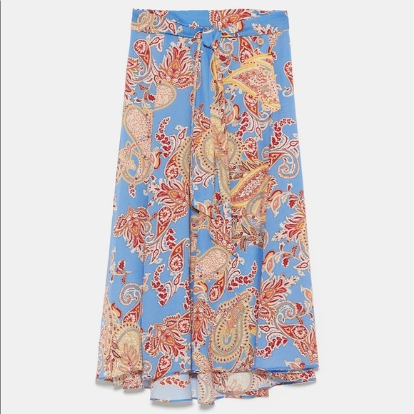 ZARA Tied Print Skirt - Picture 6 of 6